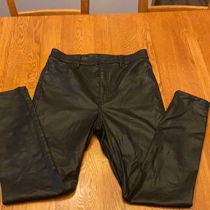 Faux leather skinny super high rise pants from Express. Worn once.